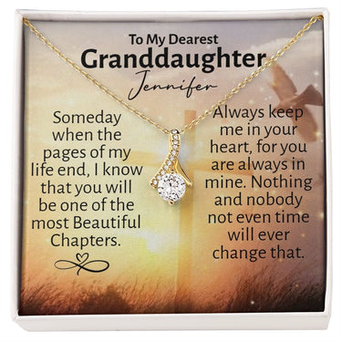 Personalized Granddaughter Alluring Beauty Necklace - Love You This Much